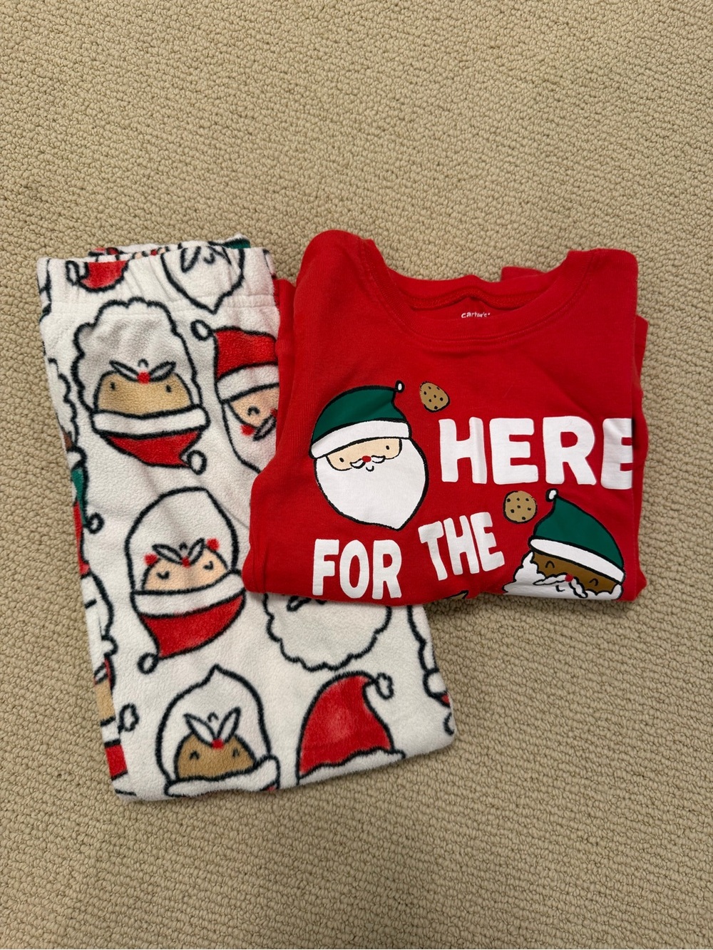 Carter's Red Santa & Cookie Holiday Pajama Set